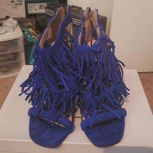 Steve Madden Blue Fringe Sandals